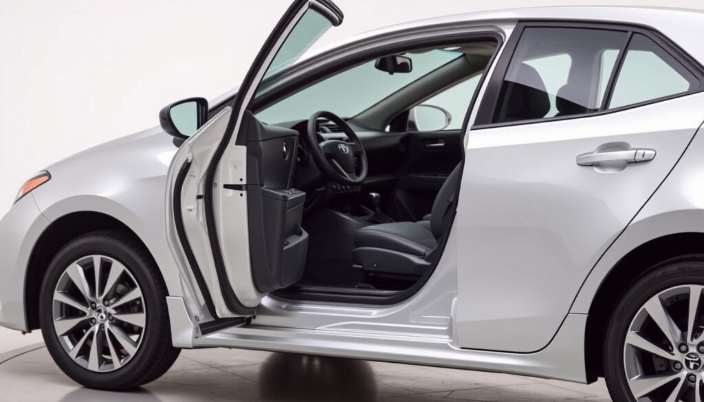 Corolla door opening size